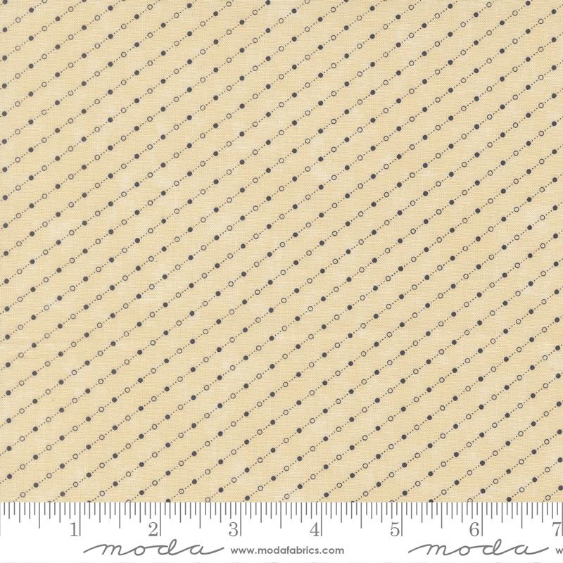 Moda Bluebirds Nest Dot Dash Stripe Tan Fabric