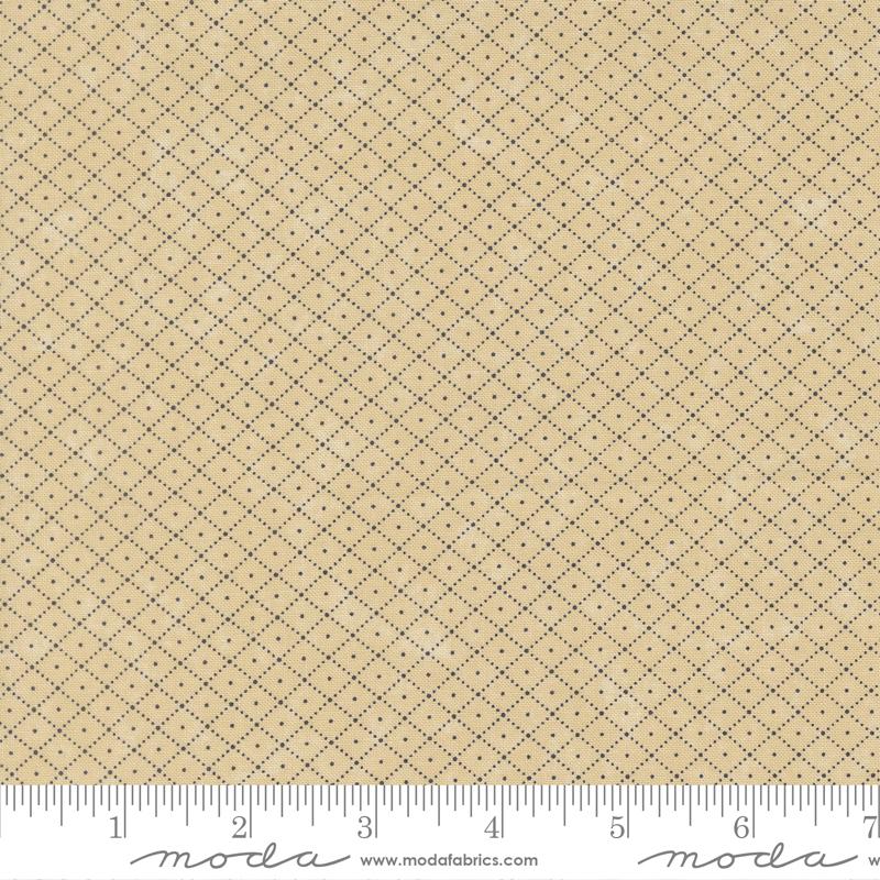 Moda Bluebirds Nest Check It Tan Fabric