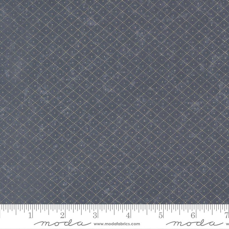 Moda Bluebirds Nest Check It Mid Blue Fabric