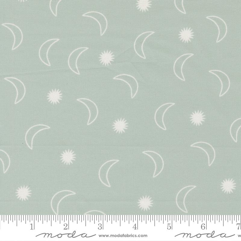 Moda To The Moon And Back Moon and Star Blender Grass Fabric
