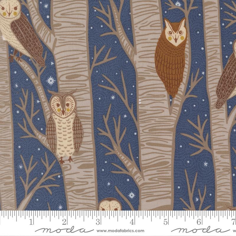 Moda Night Owl Novelty Owls Dusk Fabric