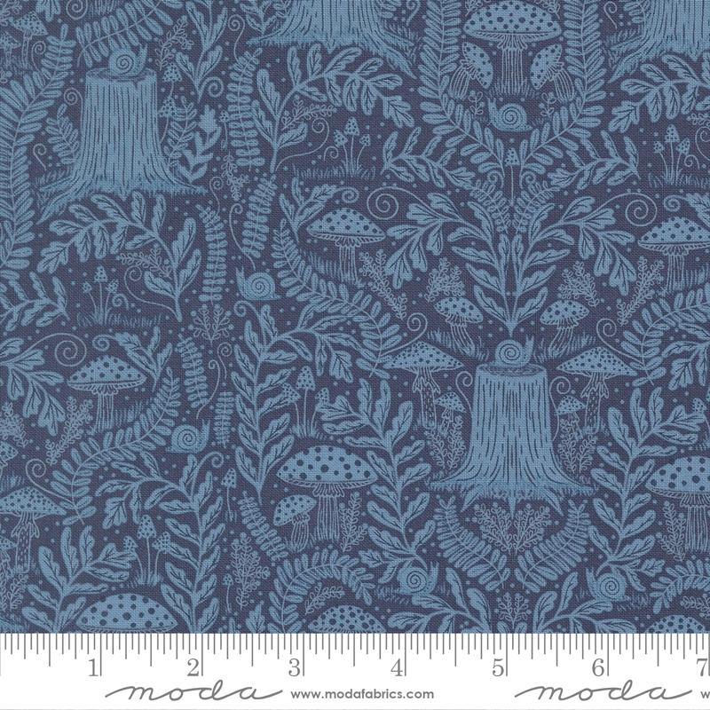 Moda Night Owl Mushroom Landscape Dusk Fabric
