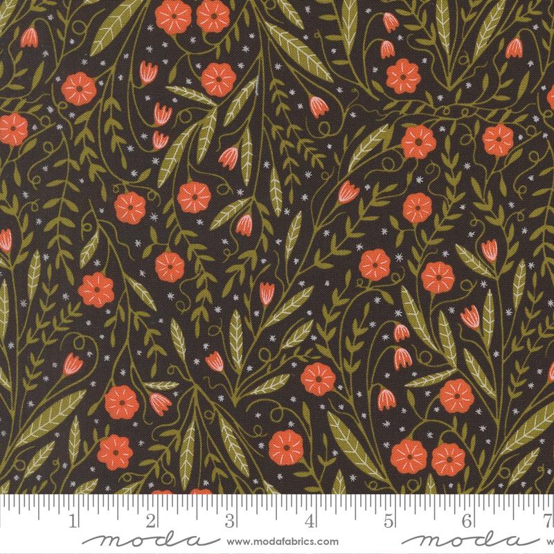 Moda Night Owl Woodland Florals Midnight Fabric