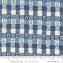 Moda Night Owl Flower Plaid Sky Fabric