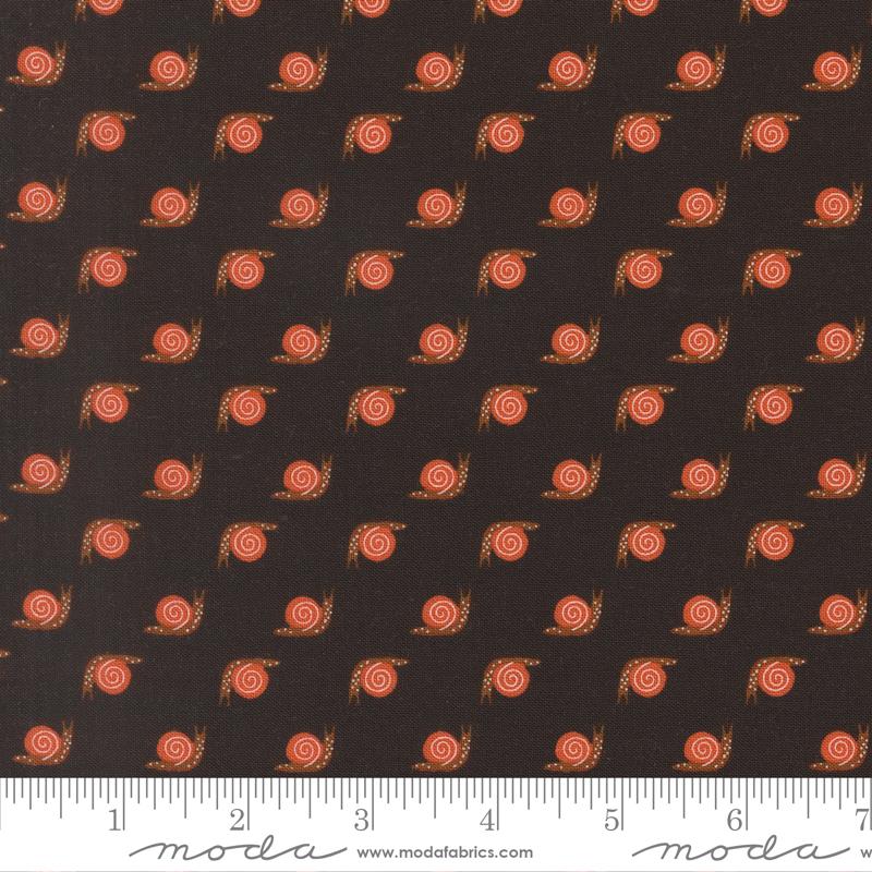 Moda Night Owl Snails Midnight Fabric