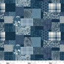 Studio E Pieces Of America Patchwork Blue Fabric