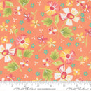 Moda In The Garden Garden Flowers Coral Fabric