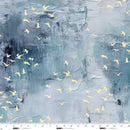 Studio E Behind Blue Eyes Plaster With Birds Slate Fabric