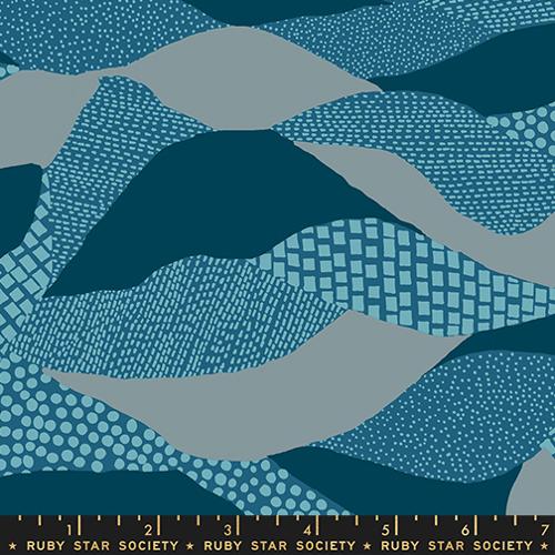 Ruby Star Society Reimagined Landscapes Lands End Teal Fabric