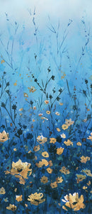 Studio E Behind Blue Eyes Reaching Floral Peacock Fabric