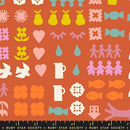 Ruby Star Society Paper Cuts 2 Together Novelty Shapes Persimmon Fabric