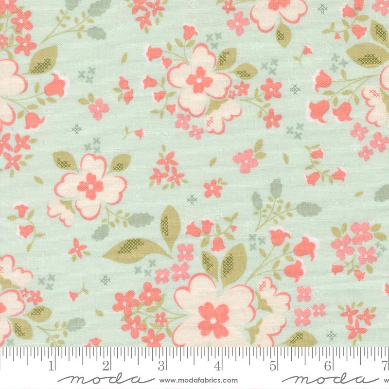 Moda Sunbonnet Pretty Petals Pale Blue Fabric