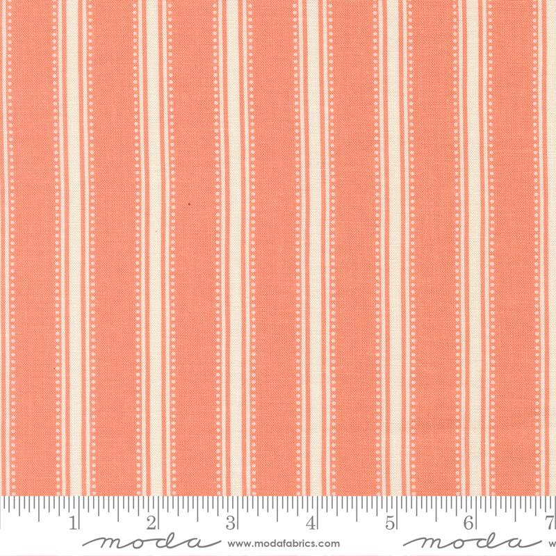 Moda Sunbonnet Dotted Stripe Coral Fabric