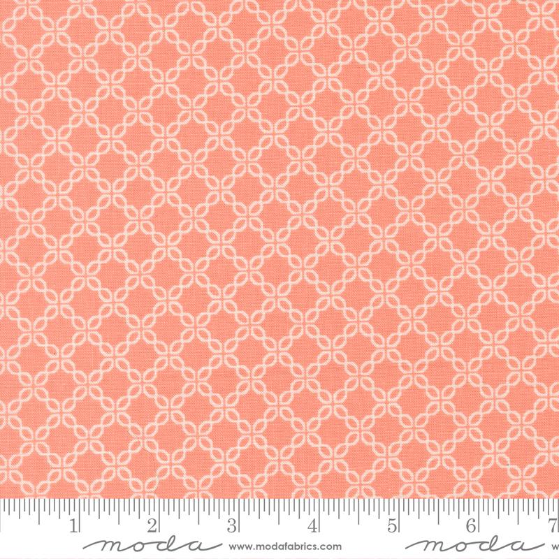 Moda Sunbonnet Lattice Blender Coral Fabric