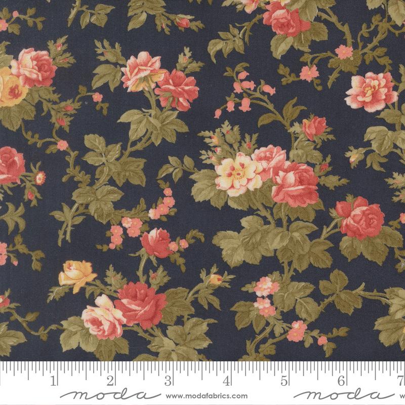 Moda Ambiance Elegance Rose Garden Midnight Fabric