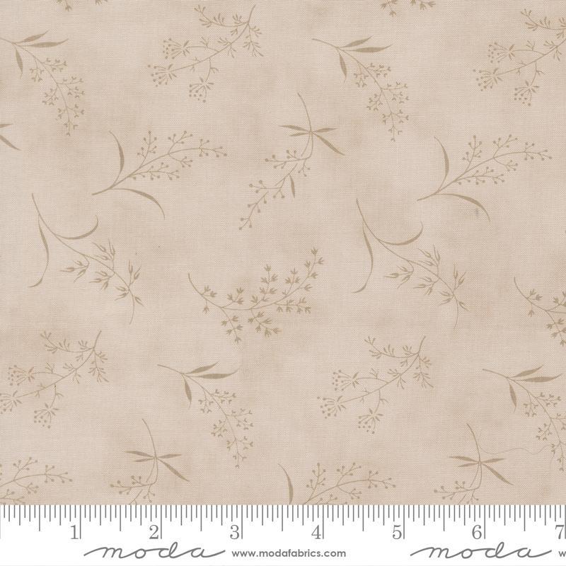 Moda Ambiance Silhouette Florals Silver Fabric
