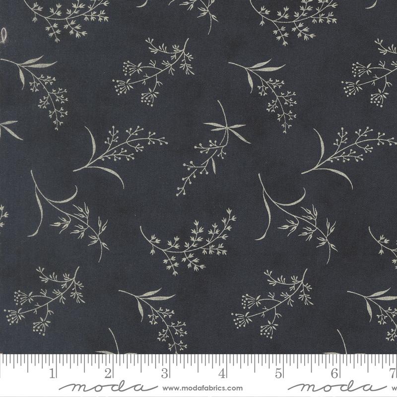 Moda Ambiance Silhouette Florals Midnight Fabric