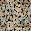 Studio E Scary Spice Scaredy Cat Sepia Fabric