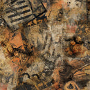 Studio E Scary Spice Paper Collage Butterscotch Fabric