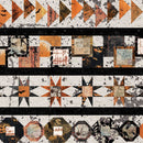 Studio E Scary Spice Quilt Block Border Sepia Fabric