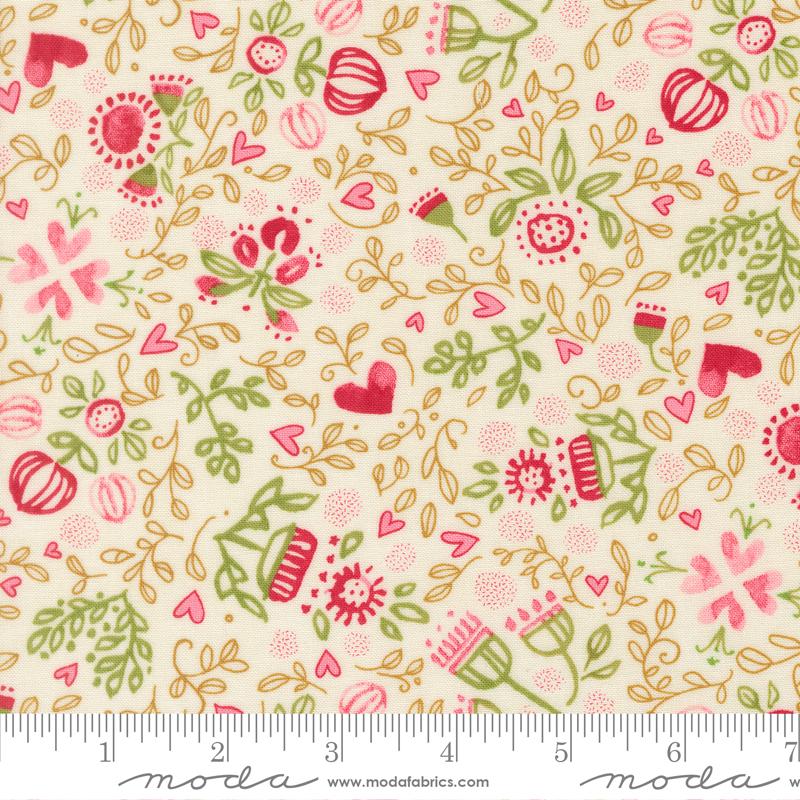 Moda Darling Peony Scattered Lovelies Cream Fabric