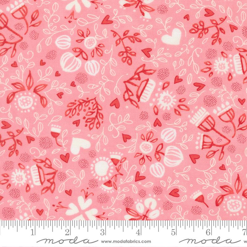 Moda Darling Peony Scattered Lovelies Pink Fabric