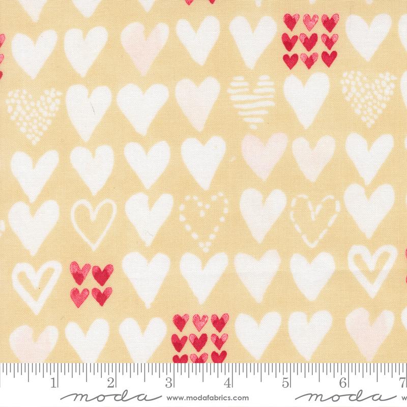 Moda Darling Peony Hearts Champagne Fabric