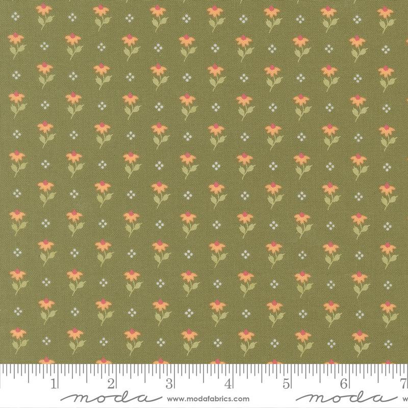 Moda Wild Honey Bumbling Posies Fern Fabric