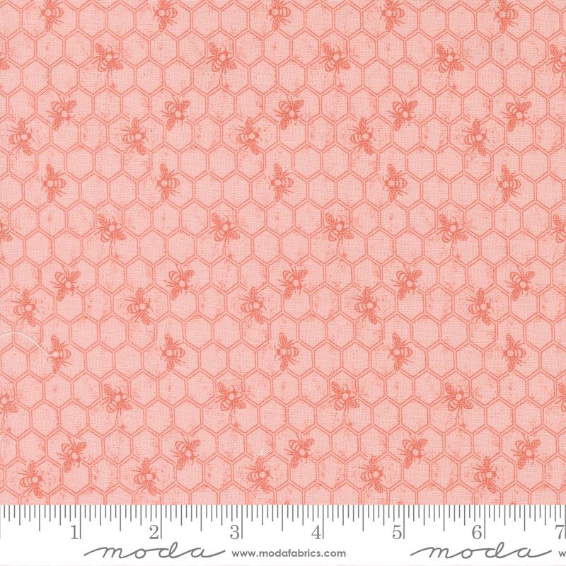 Moda Wild Honey Honeycomb Carnation Fabric