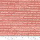 Moda Wild Honey Buzz Words Rose Water Fabric