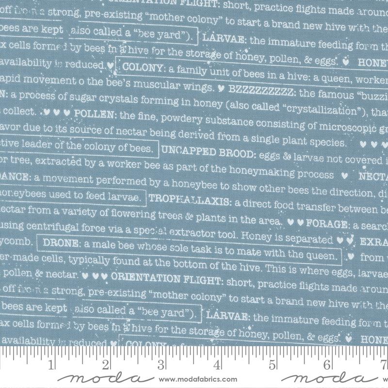 Moda Wild Honey Buzz Words Sky Fabric