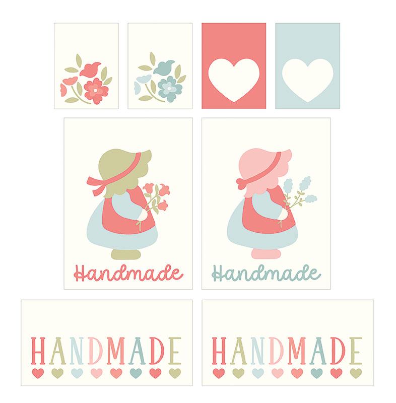 Sunbonnet Woven Quilt Labels