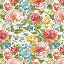 Wilmington Prints Blushing Meadow Packed Floral Cream Fabric