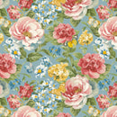 Wilmington Prints Blushing Meadow Packed Floral Blue Fabric