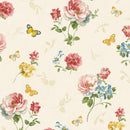 Wilmington Prints Blushing Meadow Large Floral Cream Fabric