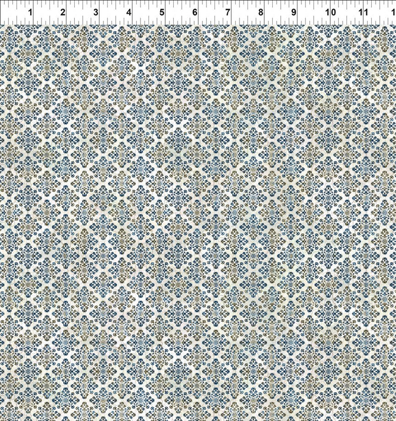 In The Beginning Carpet Bag Romance Medallion Blue Fabric