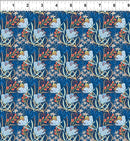 In The Beginning Fabrics Whimsy Floral Blue Fabric