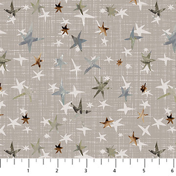 Figo Fabrics Winter Dreams Stars Taupe Fabric