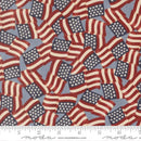 Moda America 250 Waving Flags Steel Blue Fabric
