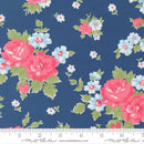 Moda A Cat Named Stitch Cabbage Rose Sea Fabric