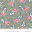 Moda A Cat Named Stitch Sweet Paisley Floral Grey Fabric