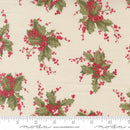 Moda Candlelight Christmas Holly Berry Cream Fabric