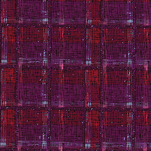 Benartex Benetextures Crosshatch Purple Red Fabric