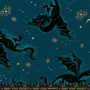 Ruby Star Society Fireglow Etched Dragons Metallic Galaxy Fabric