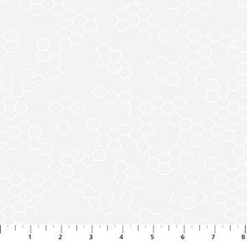 Figo Fabrics Dovetail Hexies White On White Fabric