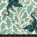 Ruby Star Society Fireglow Dragon Lair Metallic Watercress Fabric