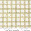 Moda Abide Floral Plaid Gingham Light Green Fabric