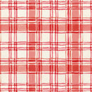 Studio E Holly Woods Painted Plaid Coral Fabric