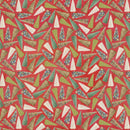 Studio E Holly Woods Bottle Brush Tree Toss Coral Fabric