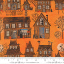 Moda Coven Witch Village Pumpkin Fabric